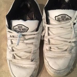 Vans Off the Wall White Leather Men’s Shoes Sz 12